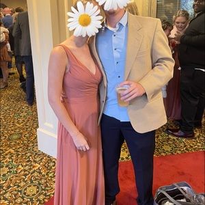 Bridesmaid dress, color is called Spice but it is a peachy/dusty pink.